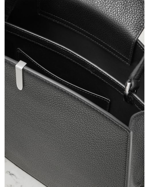 SAVETTE Black Florence 25 Textured-Leather Tote