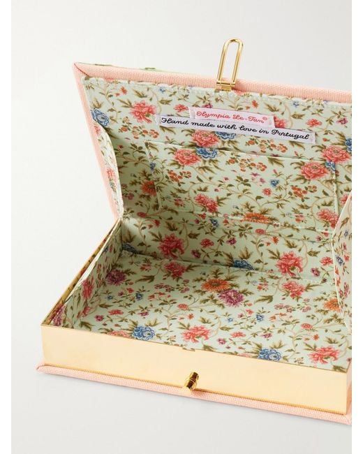 Olympia Le-Tan Pink Rome Embroidered Canvas Clutch