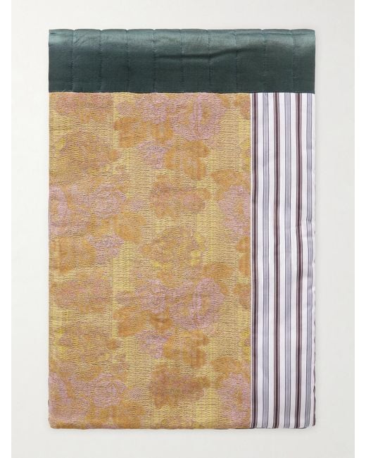 Dries Van Noten Gray Patchwork Quilted Scarf