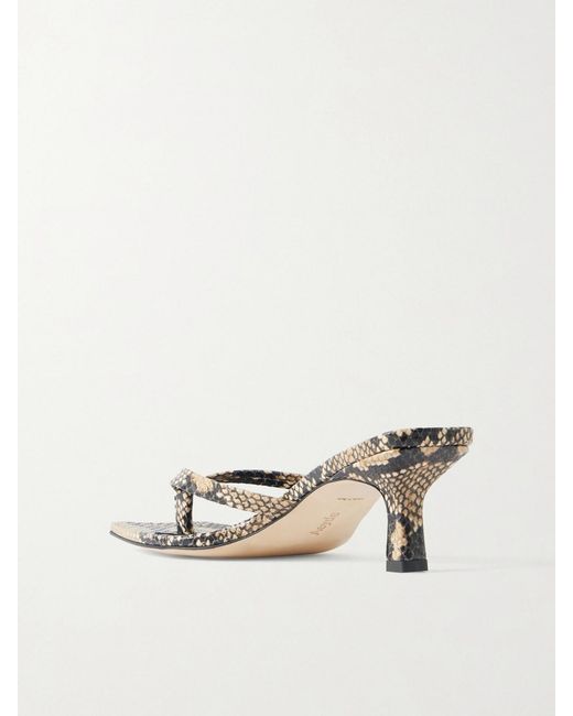 Aeyde Natural Wilma Snake-Effect Leather Sandals