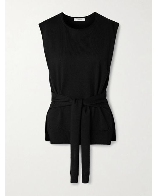Lemaire Black Tanktop Aus Einer Wollmischung Mit Bändern
