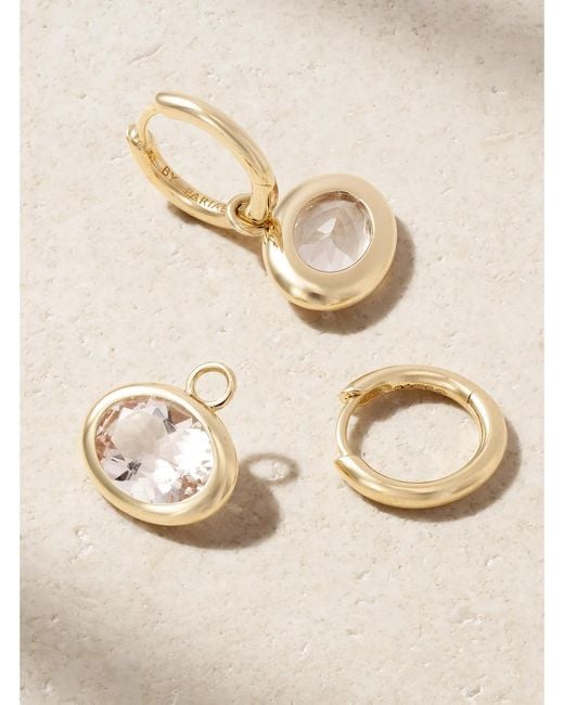 BY PARIAH Natural Xl Orbit 14-Karat Recycled Morganite Hoop Earrings