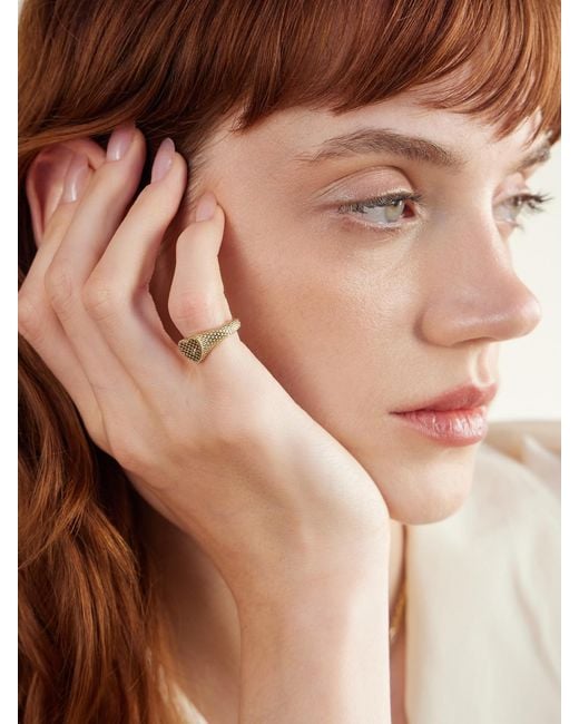 Yvonne Léon Natural Baby Chevalière Coeur 9-Karat Diamond Signet Ring