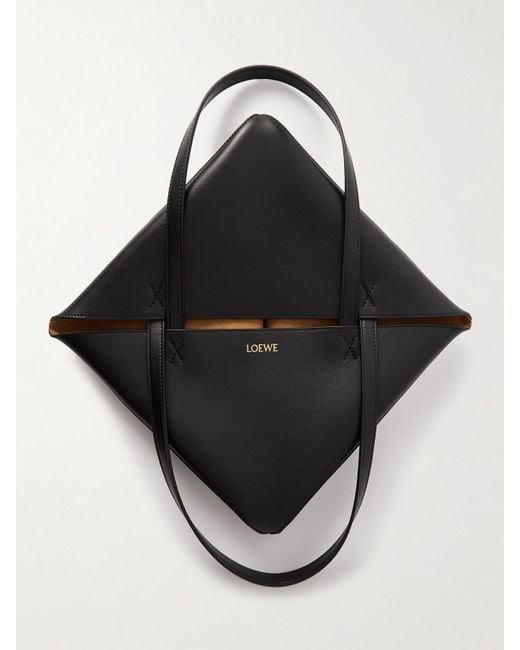Loewe Black Puzzle Fold Convertible Medium Leather Tote
