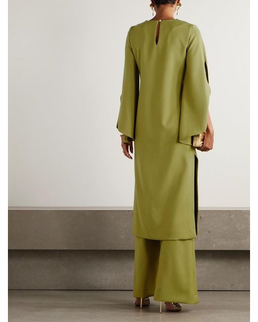 Themis Z Green Anthos Crepe Midi Dress