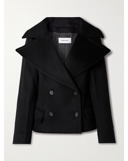 Ferragamo Double-Breasted Wool And Cashmere-Blend Jacket in