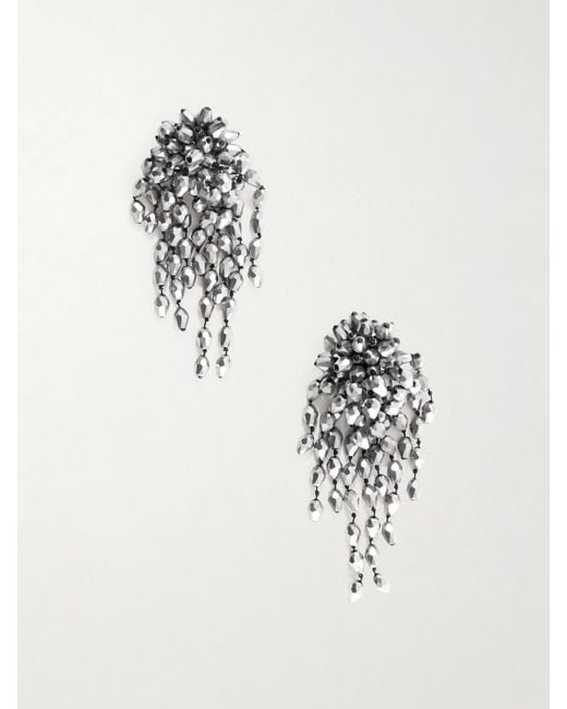 Isabel Marant White Hanabi Embellished Earrings