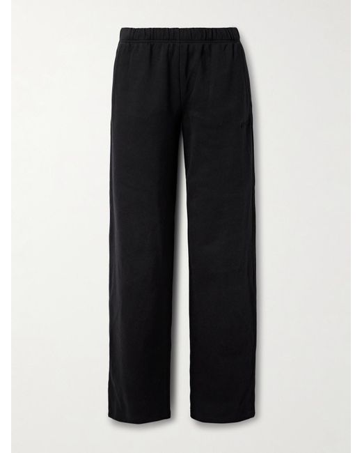 Pantalon Droit En Jersey De Coton Mélangé Classic, Onyx Skims en coloris Black