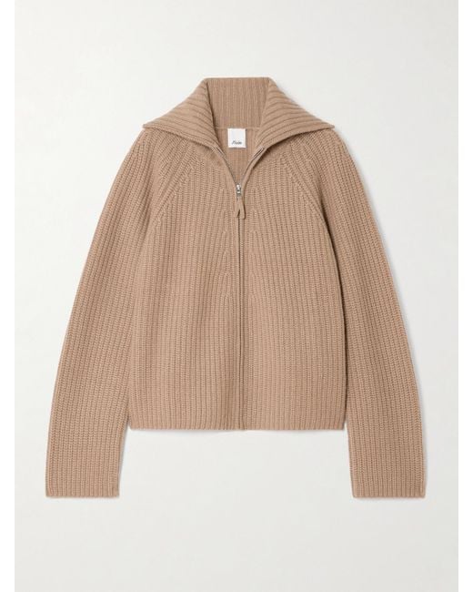 Allude Natural Cardigan Aus Einer Gerippten Woll-Kaschmirmischung