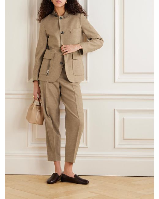 Loro Piana Natural Roadster Suede-Trimmed Cotton-Twill Jacket