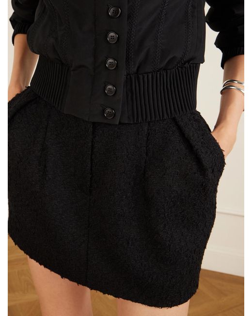 Magda Butrym Black Bouclé Mini Skirt