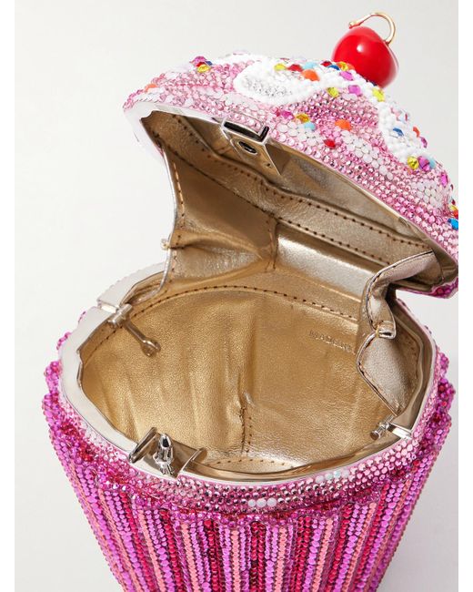Judith Leiber Pink Cherry Cupcake Crystal-Embellished-Tone Clutch