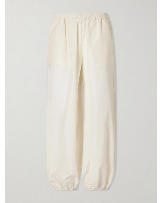 Loulou de Saison White Almaya Cotton And Silk-Blend Balloon Pants