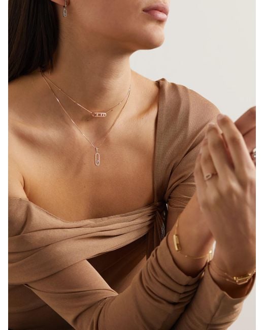 Messika White Baby Move 18-Karat Rose Diamond Necklace