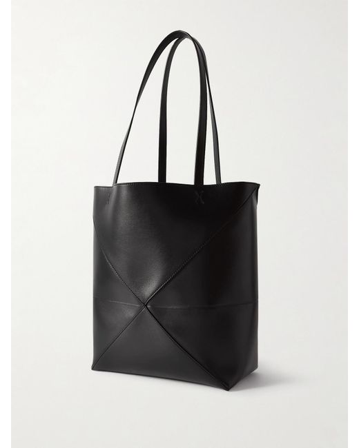 Loewe Black Puzzle Fold Convertible Medium Leather Tote