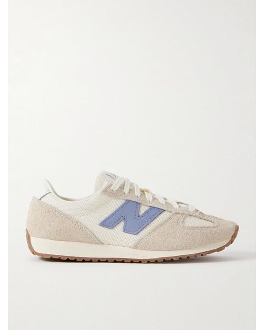 New Balance White 471 Leather And Shell-Trimmed Suede And Mesh Sneakers