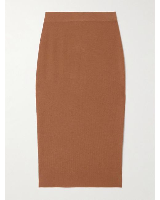 Saint Laurent Brown Midirock Aus Wolle