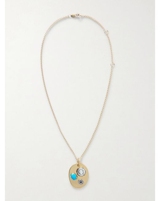 Maison Mayle Metallic Arpelle-Plated, Pewter And Crystal Necklace