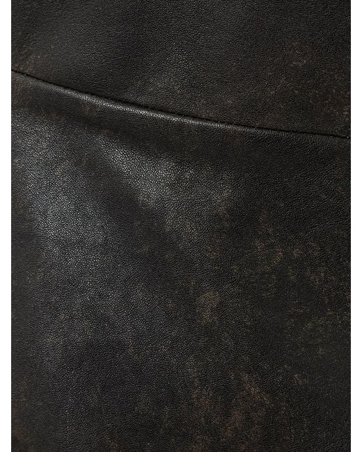 Alex Perry Black Strapless Leather Midi Dress