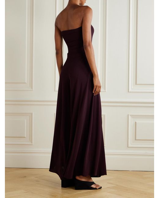 Alaïa Purple Strapless Jersey Jumpsuit