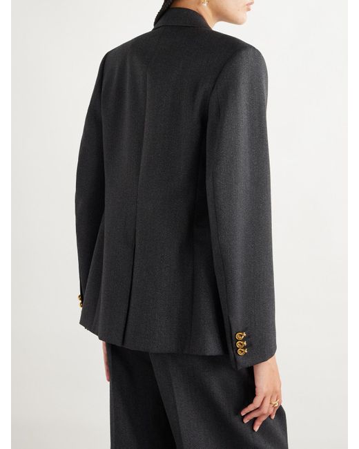 Bottega Veneta Black Double-Breasted Wool-Twill Blazer