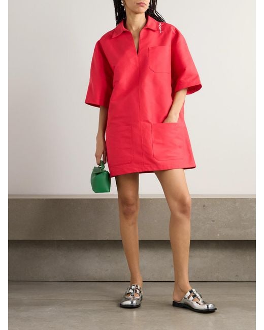 Marni Oversized Embroidered Cotton Mini Dress