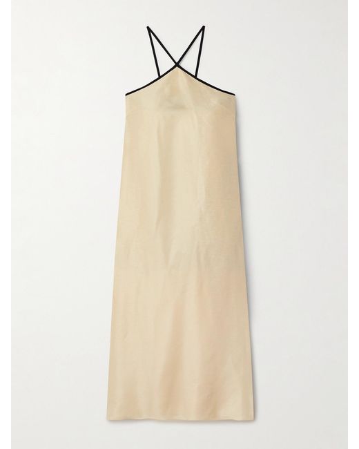 LIBEROWE Natural Helena Linen-Blend Midi Dress