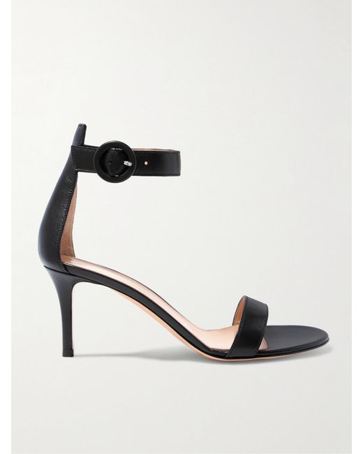 Gianvito Rossi Black Portofino 70 Leather Sandals
