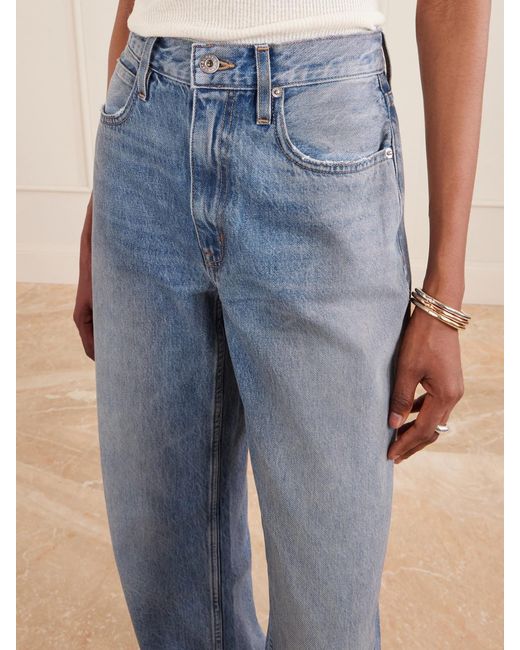 SLVRLAKE Denim Blue Cassie High-Rise Wide-Leg Jeans