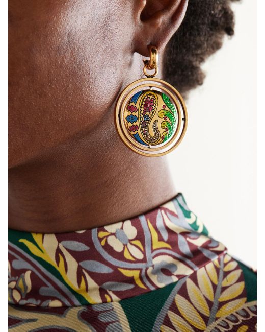 Etro Metallic Tone And Enamel Earrings