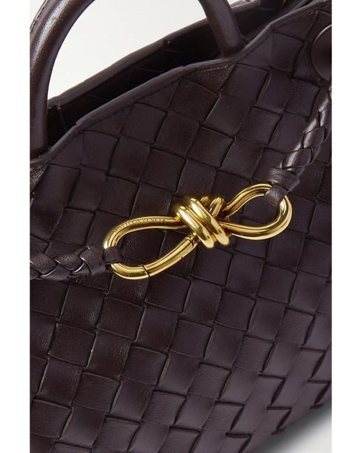 Bottega Veneta Brown Andiamo Small Intrecciato Leather Tote
