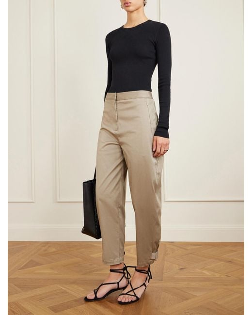 Proenza Schouler Natural Serene Cotton-Blend Twill Tapered Pants