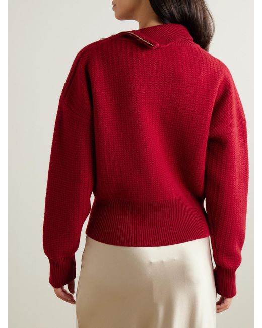 Max Mara Red Bessica Pullover Aus Einer Woll-Kaschmirmischung Mit Stehkragen
