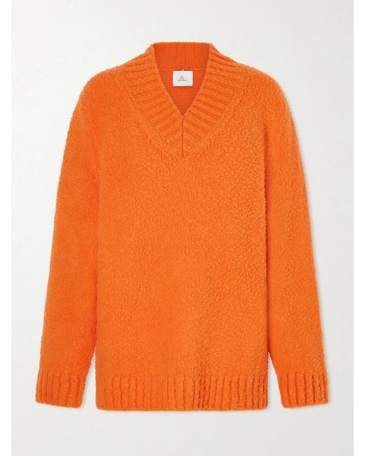 The Elder Statesman Orange Sundance Brushed Cashmere Sweater