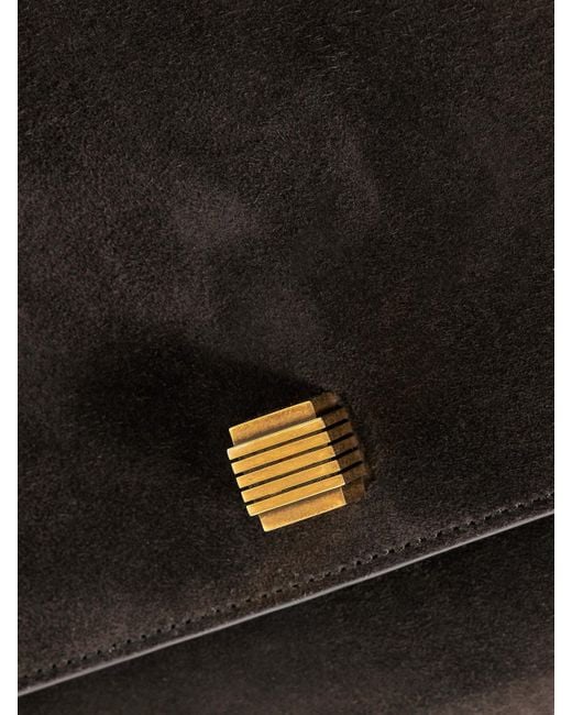 Khaite Black Audrey Clutch Aus Veloursleder