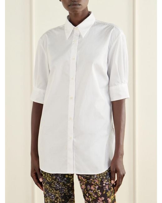 Dries Van Noten White Cotton-Poplin Shirt