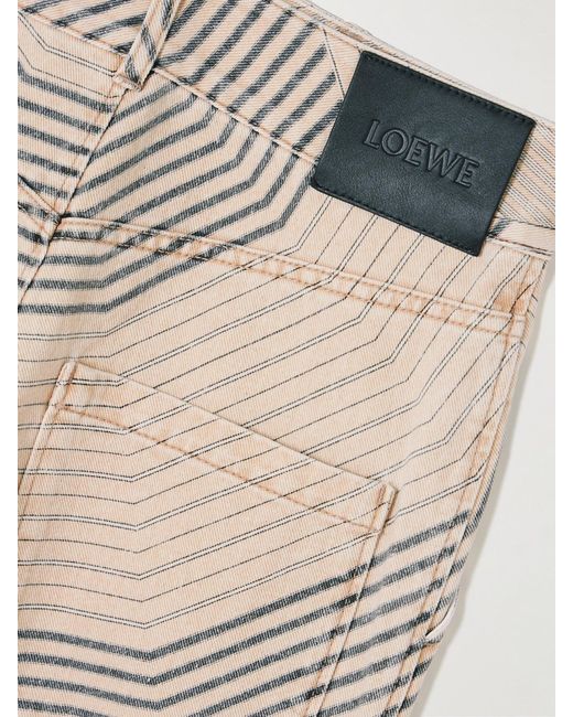 Loewe Natural Paula's Ibiza Leather-Trimmed Printed Straight-Leg Jeans