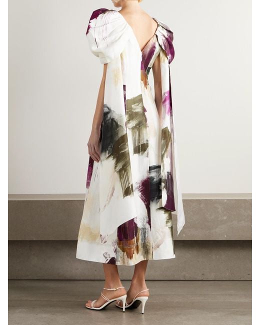 Aje. White Bisou Midikleid Aus Webstoff Mit Print