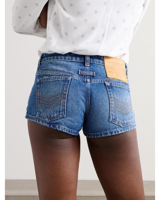 Jean Paul Gaultier Blue Asymmetrische Jeansshorts