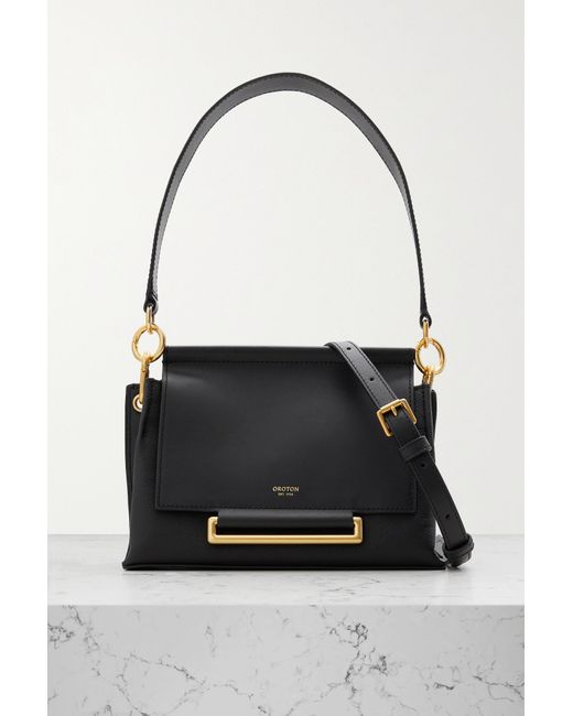 oroton black leather bag