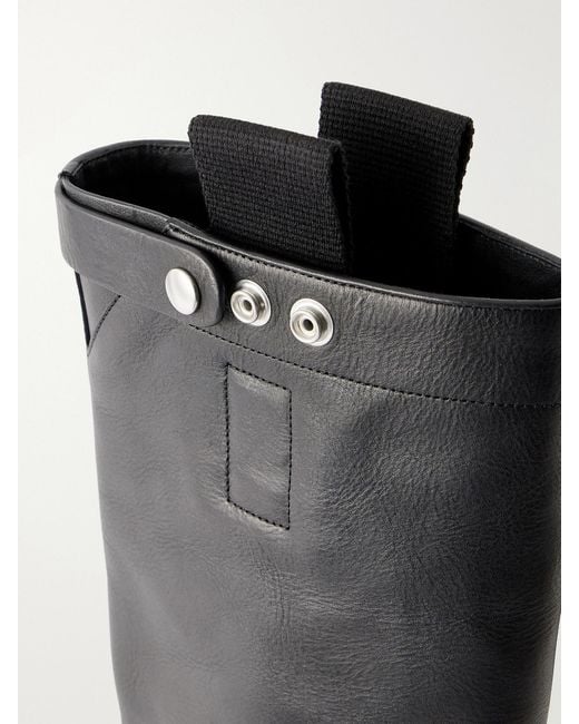 Rick Owens Black Leather Knee-High Boots