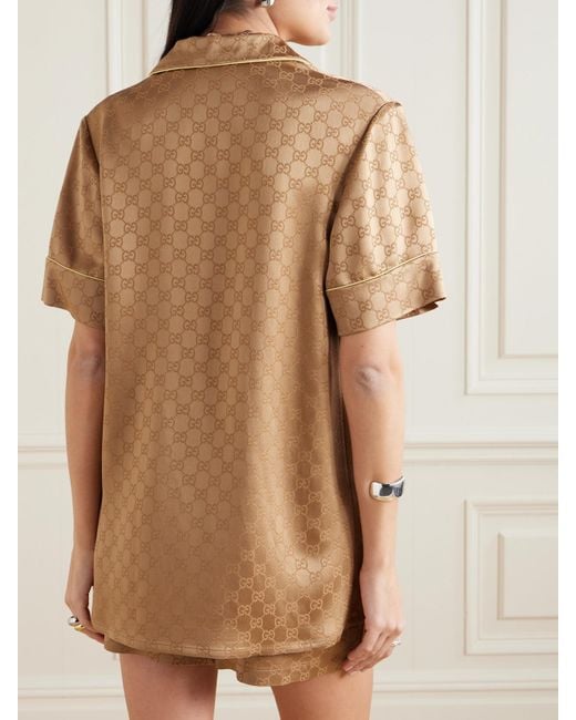 Gucci Natural Gg Satin Shirt