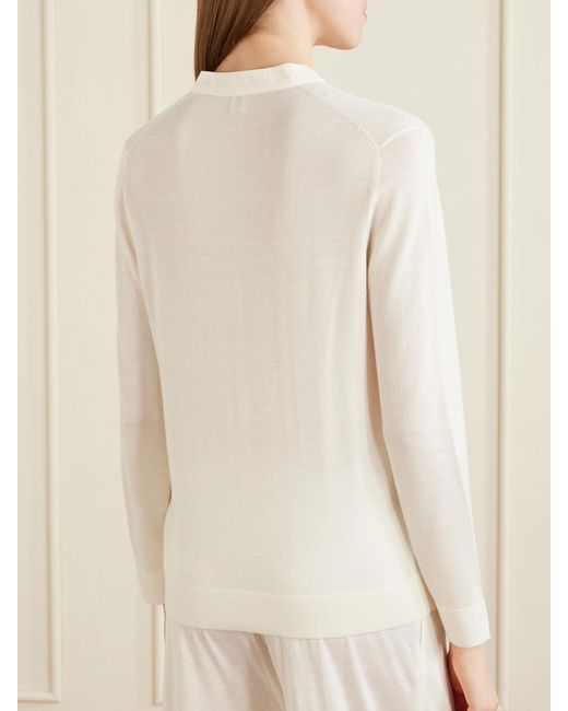 Totême White Wool And Silk-Blend Sweater