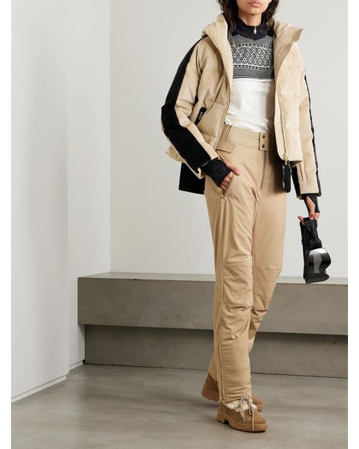 Bogner Natural Inka Skijacke Aus Gestepptem Cord Und Ripstop Mit Kapuze