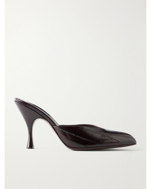 Herbert Levine Brown Sitting Pretty 95 Textured-Leather Pumps