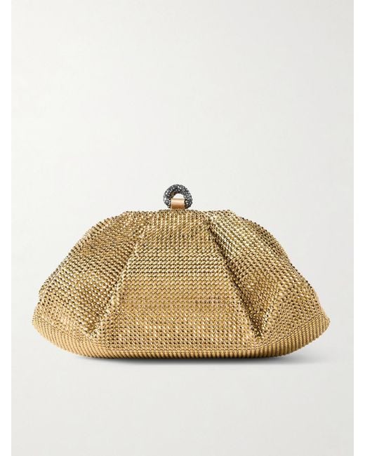 Judith Leiber Natural Gemma Clutch Aus Satin Mit Kristallen