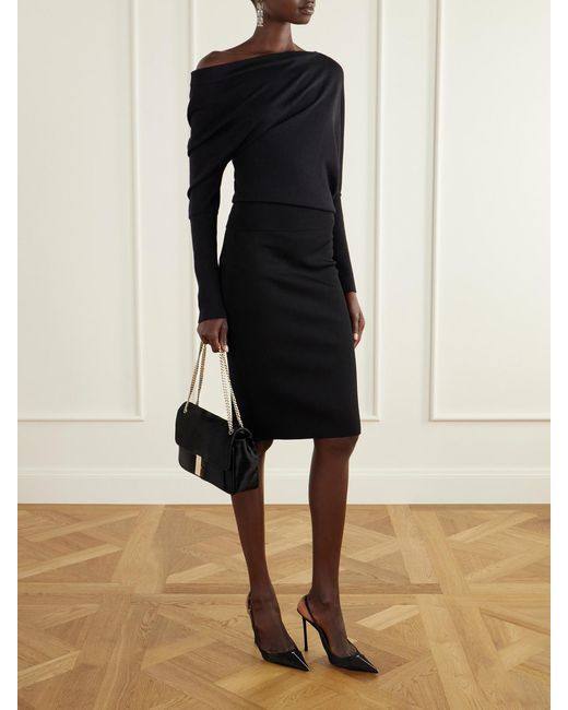 Tom Ford Black T-Embellished Calf Hair Shoulder Bag