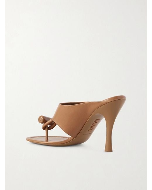 Loewe Brown Toggle Leather Sandals