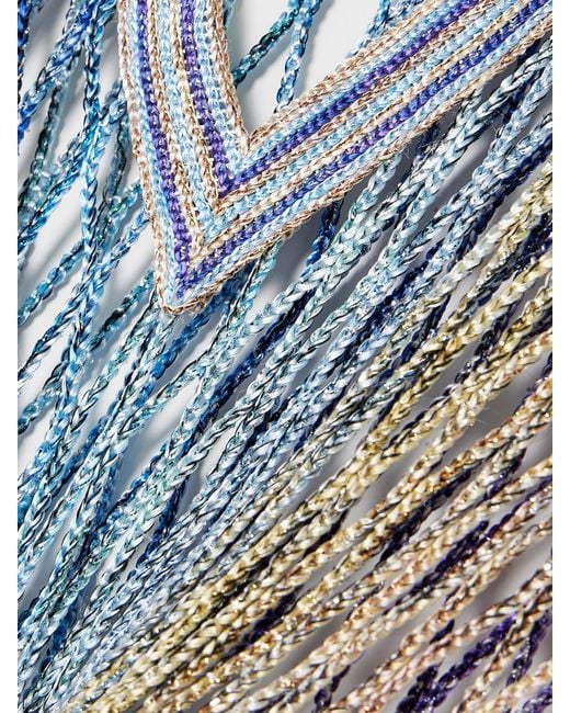 Missoni White Mare Fringed Metallic Crochet-Knit Coverup
