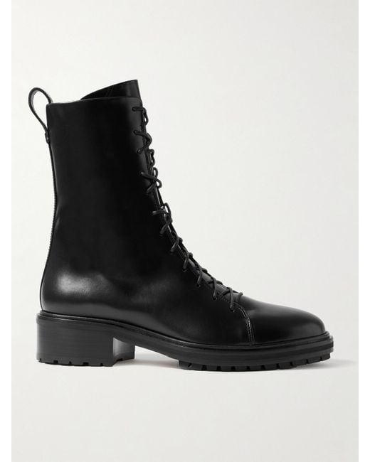 Aeyde Black Isa Leather Ankle Boots